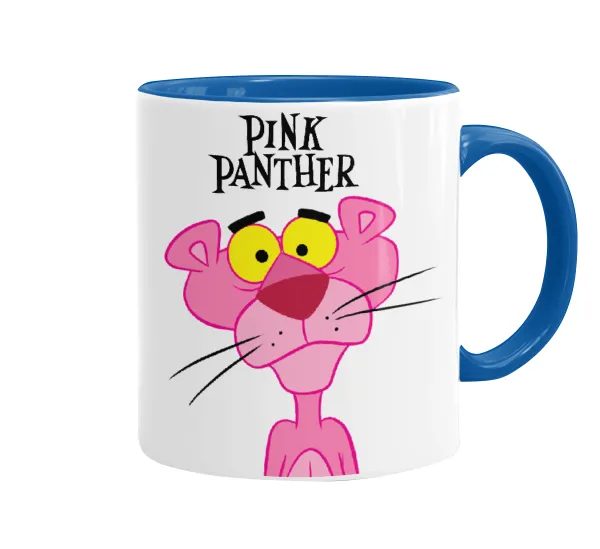 Pink Panther cartoon — Κούπα χρωματιστή μπλε, κεραμική, 330ml