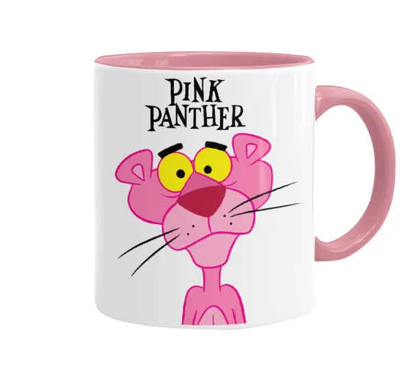 Pink Panther cartoon — Κούπα χρωματιστή ροζ, κεραμική, 330ml