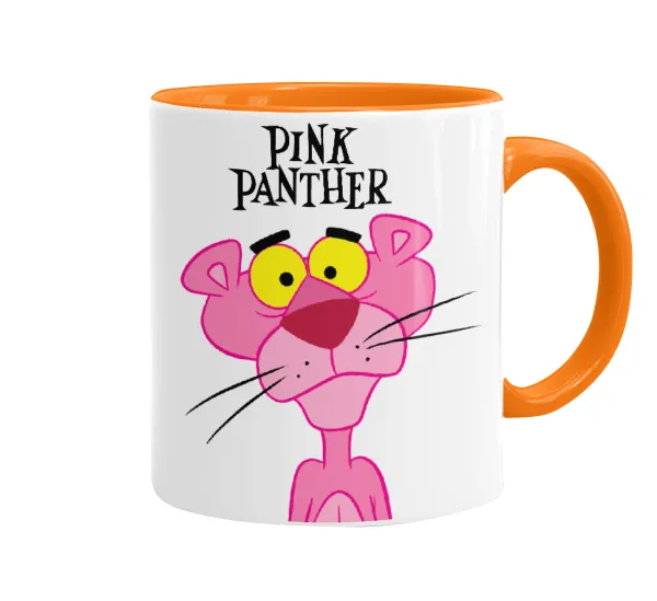 Pink Panther cartoon — Κούπα χρωματιστή πορτοκαλί, κεραμική, 330ml