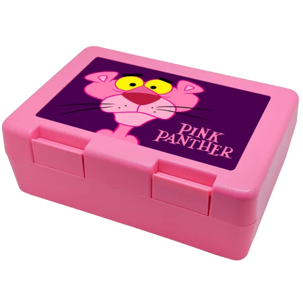 Pink Panther cartoon — Παιδικό δοχείο κολατσιού ΡΟΖ 185x128x65mm (BPA free πλαστικό)