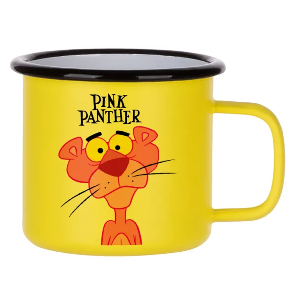 Pink Panther cartoon — Κούπα Μεταλλική εμαγιέ ΜΑΤ Κίτρινη 360ml