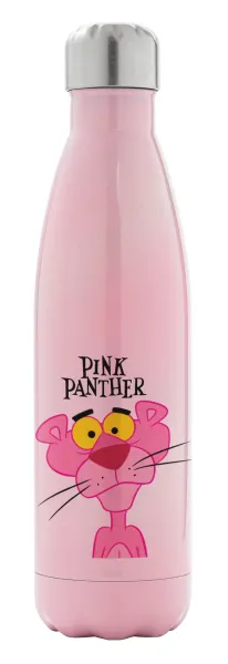 Pink Panther cartoon — Μεταλλικό παγούρι θερμός Ροζ Ιριδίζον (Stainless steel), διπλού τοιχώματος, 500ml