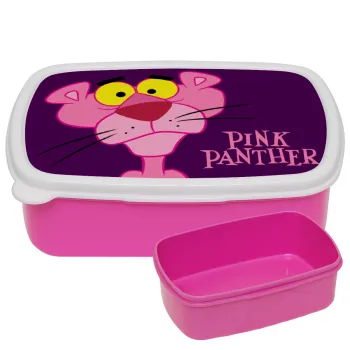 Pink Panther cartoon, ΡΟΖ παιδικό δοχείο φαγητού (lunchbox) πλαστικό (BPA-FREE) Lunch Βox M18 x Π13 x Υ6cm