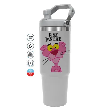 Pink Panther cartoon, ΓΚΡΙ χρώματος Θερμός Ανοξείδωτο 890ml (30oz) με χερούλι