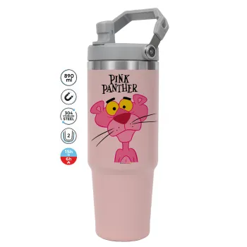 Pink Panther cartoon, ΡΟΖ χρώματος Θερμός Ανοξείδωτο 890ml (30oz) με χερούλι