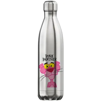 Pink Panther cartoon, Μεταλλικό παγούρι θερμός Inox (Stainless steel), διπλού τοιχώματος, 750ml