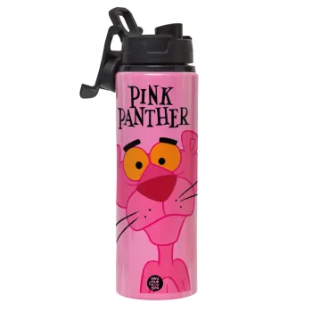 Pink Panther cartoon, Μεταλλικό παγούρι νερού με καπάκι ασφαλείας, αλουμινίου 850ml
