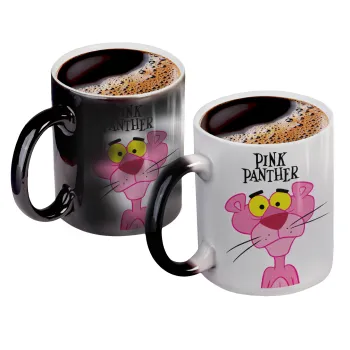 Pink Panther cartoon, Κούπα Μαγική, κεραμική, 330ml που αλλάζει χρώμα με το ζεστό ρόφημα