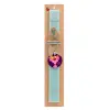 Easter Set, wooden keychain & aromatic flat Easter candle (30cm) (TURQUOISE)