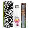 Easter candle, metallic white thermos bottle (500ml) & aromatic flat candle (30cm) (GRAY)