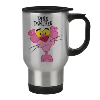 Pink Panther cartoon, Κούπα ταξιδιού ανοξείδωτη με καπάκι, διπλού τοιχώματος (θερμό) 450ml