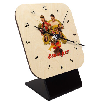 Cobra Kai tree, Επιτραπέζιο ρολόι σε φυσικό ξύλο (10cm)
