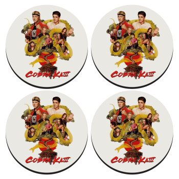Cobra Kai tree, SET of 4 round wooden coasters (9cm)