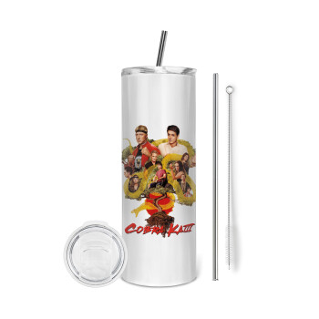 Cobra Kai tree, Eco friendly stainless steel tumbler 600ml, with metal straw & cleaning brush