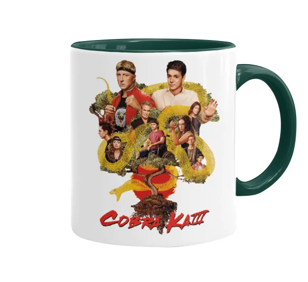 Cobra Kai tree — Mug colored green, ceramic, 330ml