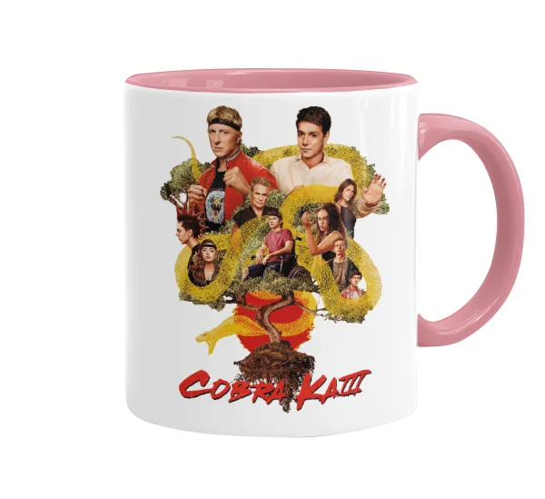 Cobra Kai tree — Mug colored pink, ceramic, 330ml