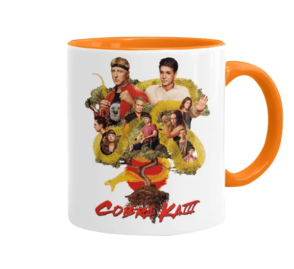 Cobra Kai tree — Mug colored orange, ceramic, 330ml