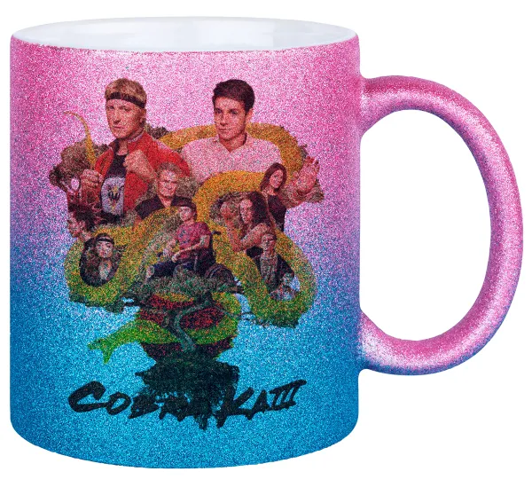 Cobra Kai tree — Κούπα Χρυσή/Μπλε Glitter, κεραμική, 330ml
