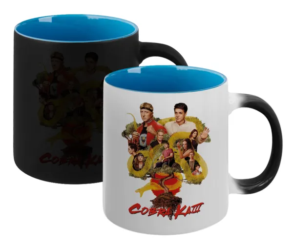 Cobra Kai tree — Magic mug with blue interior, ceramic, 330ml, changes colour with hot drinks