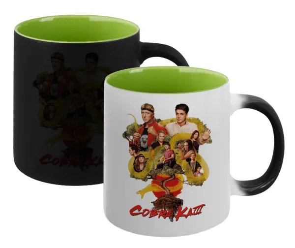 Cobra Kai tree — Magic mug with green interior, ceramic, 330ml, changes colour with hot drinks