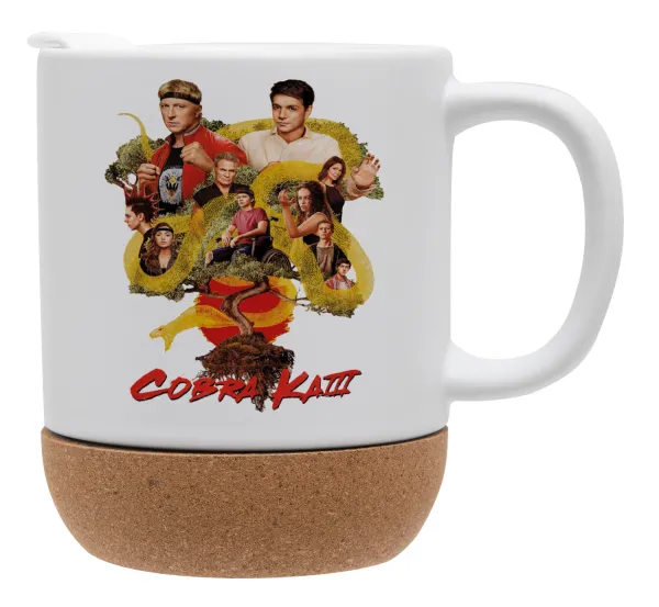 Cobra Kai tree — Κούπα, κεραμική με βάση φελού και καπάκι (ΜΑΤ), 330ml