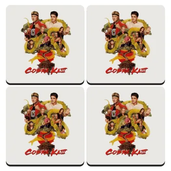 Cobra Kai tree, ΣΕΤ 4 Σουβέρ ξύλινα τετράγωνα (9cm)