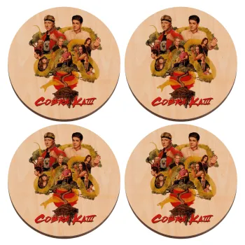 Cobra Kai tree, ΣΕΤ x4 Σουβέρ ξύλινα στρογγυλά plywood (9cm)