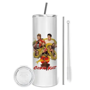 Cobra Kai tree, Tumbler stainless steel 600ml, with metal straw & cleaning brush