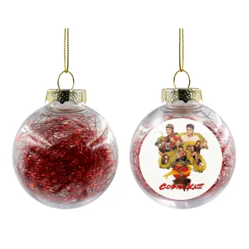 Cobra Kai tree, Transparent Christmas tree ball ornament with red filling 8cm