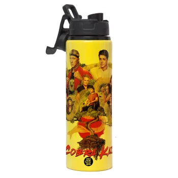 Cobra Kai tree, Μεταλλικό παγούρι νερού με καπάκι ασφαλείας, αλουμινίου 850ml