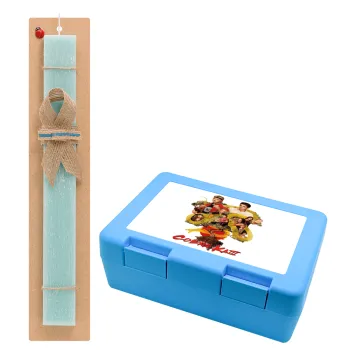 Cobra Kai tree, Easter Set, children's snack container BLUE & Easter aromatic flat candle (30cm) (TURQUOISE)