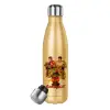 Glitter gold stainless steel thermos bottle, double-walled, 500ml