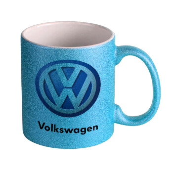 VW Volkswagen, Κούπα Σιέλ Glitter που γυαλίζει, κεραμική, 330ml
