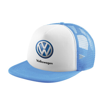 VW Volkswagen, Καπέλο Soft Trucker με Δίχτυ Γαλάζιο/Λευκό