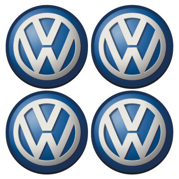 VW Volkswagen, ΣΕΤ 4 Σουβέρ ξύλινα στρογγυλά (9cm)