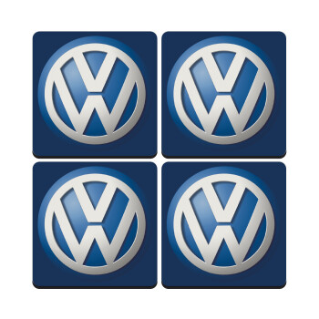 VW Volkswagen, ΣΕΤ 4 Σουβέρ ξύλινα τετράγωνα (9cm)