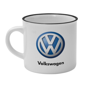 VW Volkswagen, Κούπα κεραμική vintage Λευκή/Μαύρη 230ml