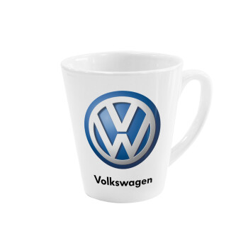 VW Volkswagen, Κούπα κωνική Latte Λευκή, κεραμική, 300ml