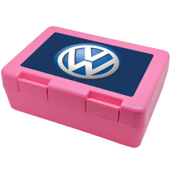 VW Volkswagen, Παιδικό δοχείο κολατσιού ΡΟΖ 185x128x65mm (BPA free πλαστικό)