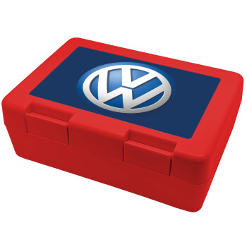 VW Volkswagen, Παιδικό δοχείο κολατσιού ΚΟΚΚΙΝΟ 185x128x65mm (BPA free πλαστικό)