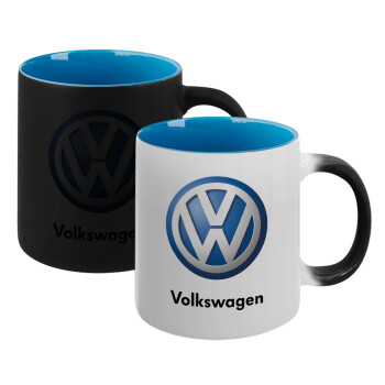 VW Volkswagen, Κούπα Μαγική εσωτερικό μπλε, κεραμική 330ml που αλλάζει χρώμα με το ζεστό ρόφημα (1 τεμάχιο)