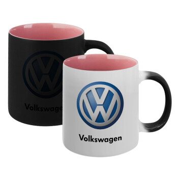 VW Volkswagen, Κούπα Μαγική εσωτερικό ΡΟΖ, κεραμική 330ml που αλλάζει χρώμα με το ζεστό ρόφημα (1 τεμάχιο)