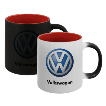 VW Volkswagen, Κούπα Μαγική εσωτερικό κόκκινο, κεραμική, 330ml που αλλάζει χρώμα με το ζεστό ρόφημα (1 τεμάχιο)