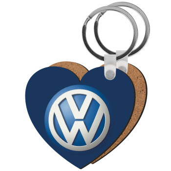 VW Volkswagen, Μπρελόκ Ξύλινο καρδιά MDF
