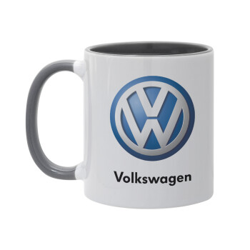 VW Volkswagen, Κούπα χρωματιστή γκρι, κεραμική, 330ml