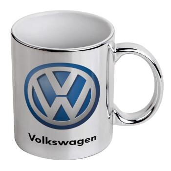 VW Volkswagen, Mug ceramic, silver mirror, 330ml