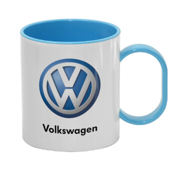 VW Volkswagen, Κούπα (πλαστική) (BPA-FREE) Polymer Μπλε για παιδιά, 330ml