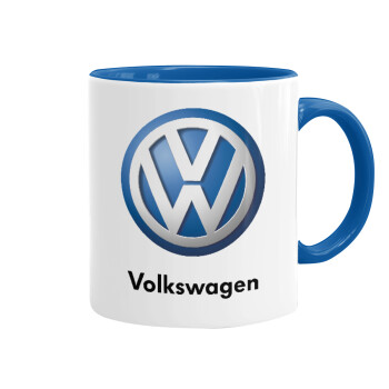 VW Volkswagen, Κούπα χρωματιστή μπλε, κεραμική, 330ml