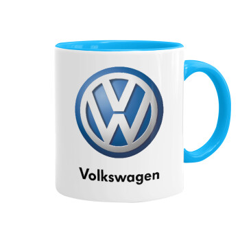 VW Volkswagen, Κούπα χρωματιστή γαλάζια, κεραμική, 330ml
