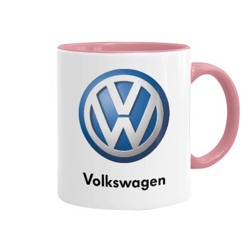 VW Volkswagen, Κούπα χρωματιστή ροζ, κεραμική, 330ml